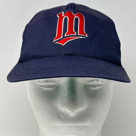 Vintage Minnesota Twins Youth Trucker Hat Baseball Cap Blue Mesh Snapback Kids - Picture 2 of 11